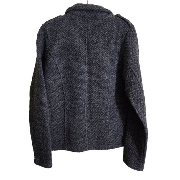 Marisol Gray Wool Blend Silver Button Made In Italy Sweater Blazer Size L - Picture 2 of 6